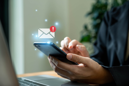 phone with email danger alert