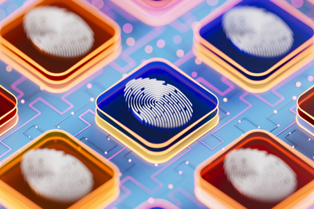 Fingerprints on Glass Block Shapes